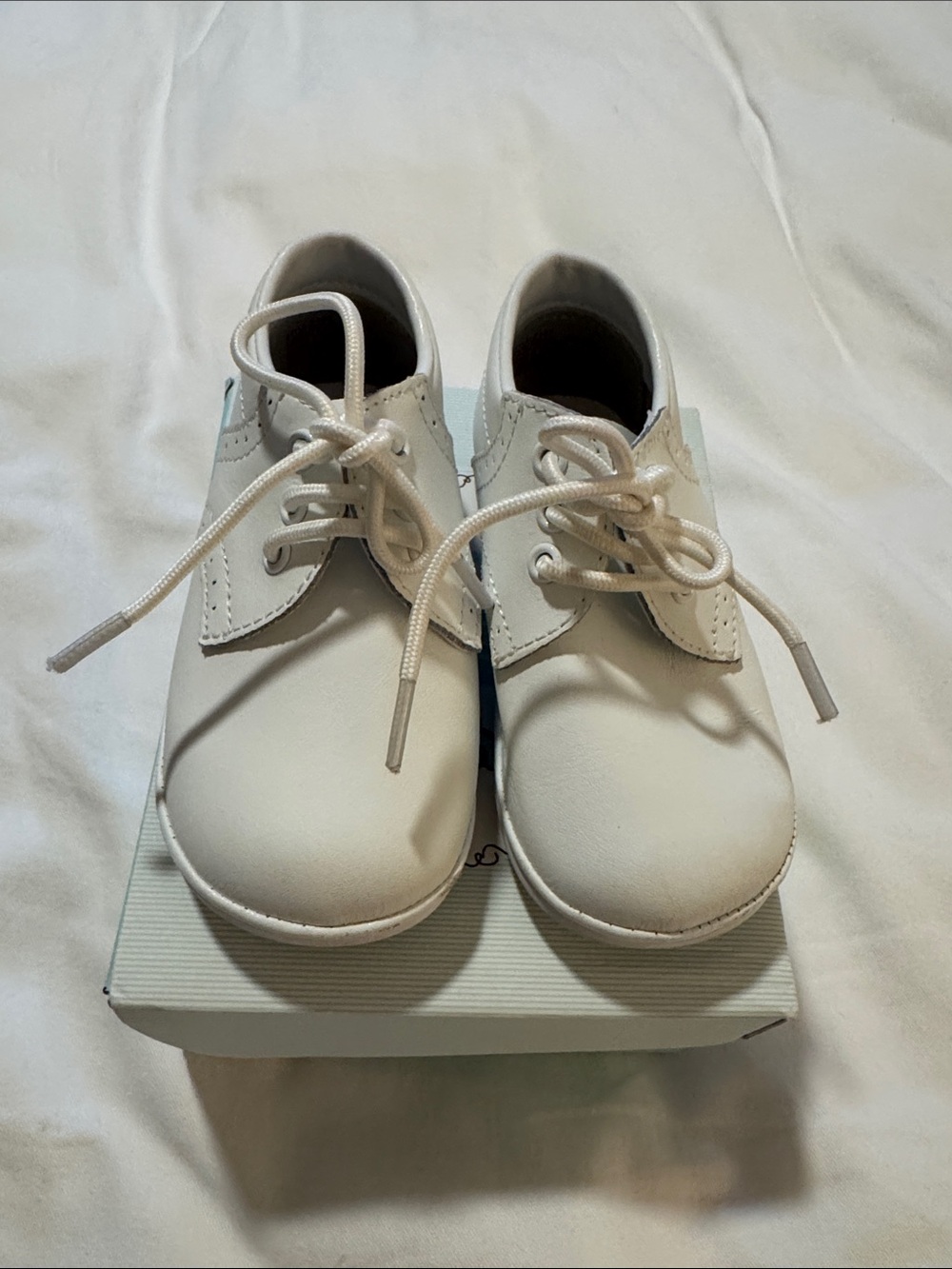 Angel white leather baby Lace-Up Shoes